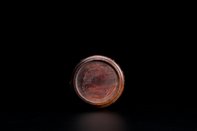 Two Chinese jade brush pots, Qing