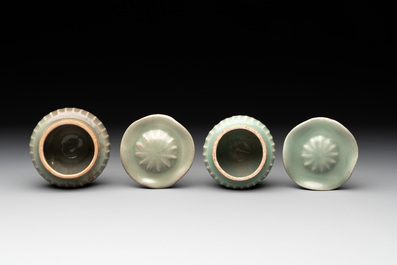 A collection of six Chinese Longquan celadon wares, Yuan/Ming