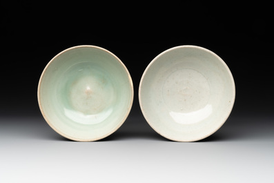 A collection of five Chinese celadon wares, Ming and later