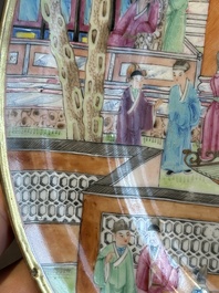 A rare Chinese Canton famille rose armorial dish with the arms of Wight, ca. 1810