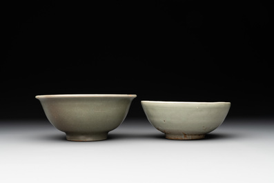 A collection of six Chinese Longquan celadon wares, Yuan/Ming