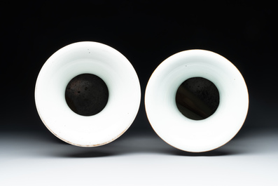 Two Chinese famille rose vases and a jar, 19/20th C.