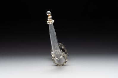 A fa&ccedil;on de Venise glass drinking horn, The Netherlands, 16/17th C.