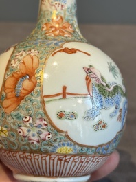 A Chinese famille rose bottle vase, Ju Ren Tang 居仁堂製 mark, Republic