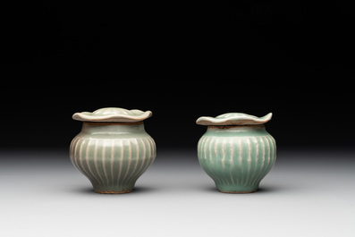 A collection of six Chinese Longquan celadon wares, Yuan/Ming