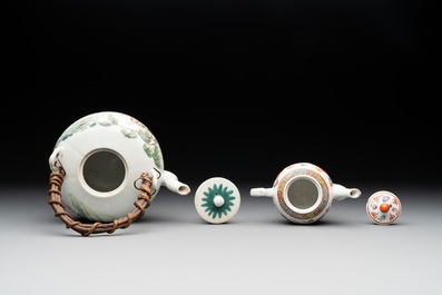 Four Chinese famille rose and verte wares, 19/20th C.