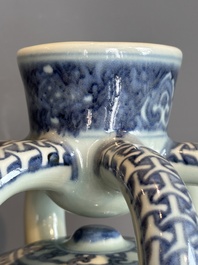 A Chinese blue and white Ming-style 'Buddhist lion' vessel, 20th C.