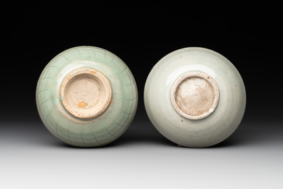 A collection of five Chinese celadon wares, Ming and later