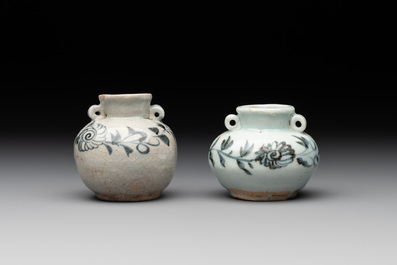 A collection of five Chinese blue and white jarlets, Yuan