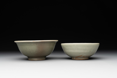 A collection of six Chinese Longquan celadon wares, Yuan/Ming