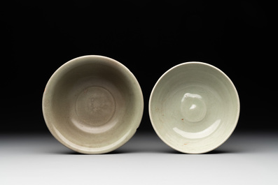 A collection of six Chinese Longquan celadon wares, Yuan/Ming