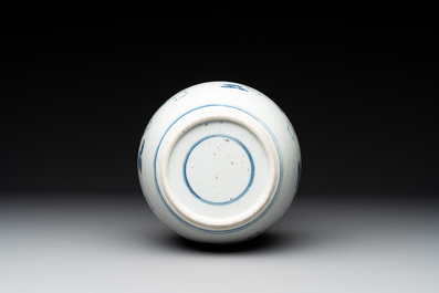 A Chinese blue and white 'playing boys' jar, Yongzheng