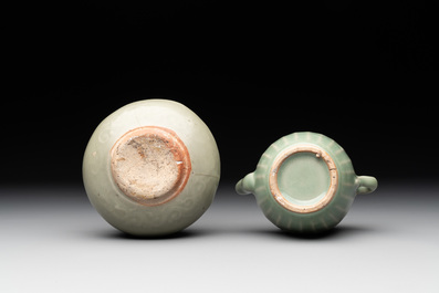 A collection of six Chinese Longquan celadon wares, Yuan/Ming
