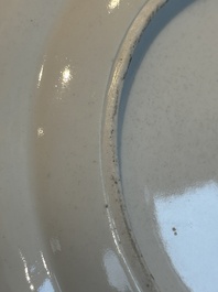 A rare Chinese Canton famille rose armorial dish with the arms of Wight, ca. 1810