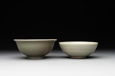 A collection of six Chinese Longquan celadon wares, Yuan/Ming