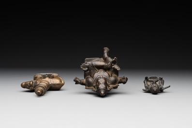 Two Indian bronze figures of Nandi and Shiva, and a South Asian bronze Garuda, 17th C. and later