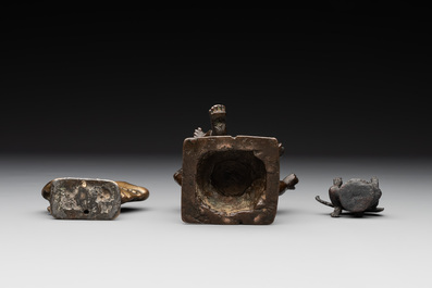 Two Indian bronze figures of Nandi and Shiva, and a South Asian bronze Garuda, 17th C. and later