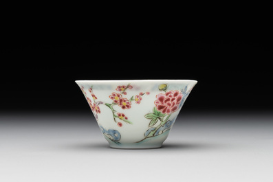 A Chinese famille rose 'Xi Xiang Ji' cup and saucer, Yongzheng