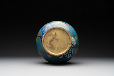 A Chinese cloisonn&eacute; 'peony and chrysanthemum' vase, 19th C.