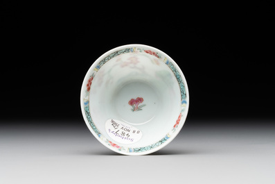 A Chinese famille rose 'Xi Xiang Ji' cup and saucer, Yongzheng
