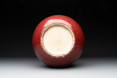 A Chinese copper-red-glazed bottle vase, 19th C.