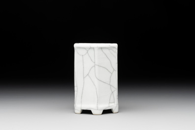 A collection of four Chinese monochrome-glazed ware, Kangxi and Qianlong mark, 19/20th C.