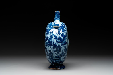 A blue and white Italian maiolica pilgrim flask, Savona, ca. 1700