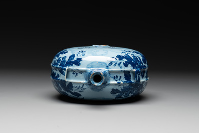 A blue and white Italian maiolica pilgrim flask, Savona, ca. 1700