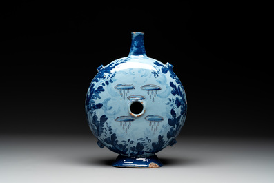 A blue and white Italian maiolica pilgrim flask, Savona, ca. 1700
