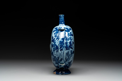 A blue and white Italian maiolica pilgrim flask, Savona, ca. 1700