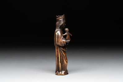 A bronze 'crowned Madonna with child' lustre ornament, Flanders, 16th C.