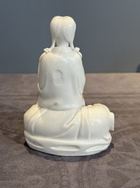 A Chinese Dehua blanc de Chine Guanyin, He Chaozong 何朝宗 mark, 19th C.