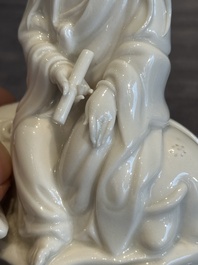 A Chinese Dehua blanc de Chine Guanyin, He Chaozong 何朝宗 mark, 19th C.