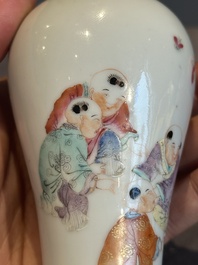 A small Chinese famille rose 'playing boys' 'meiping' vase, Republic