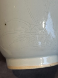 A Chinese white-glazed anhua 'birds' jar, Transitional period