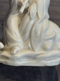 A Chinese Dehua blanc de Chine Guanyin, He Chaozong 何朝宗 mark, 19th C.