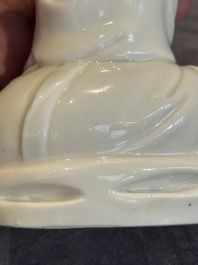 A Chinese Dehua blanc de Chine Guanyin, He Chaozong 何朝宗 mark, 19th C.