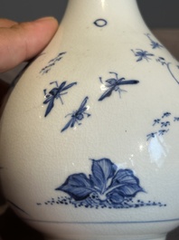 A rare Chinese blue and white soft paste porcelain bottle vase, Chenghua mark, Yongzheng/Qianlong