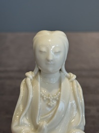 A Chinese Dehua blanc de Chine Guanyin, He Chaozong 何朝宗 mark, 19th C.