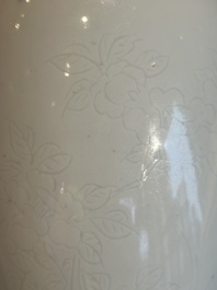 A Chinese white-glazed anhua 'birds' jar, Transitional period