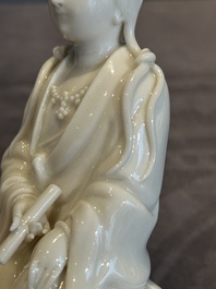 A Chinese Dehua blanc de Chine Guanyin, He Chaozong 何朝宗 mark, 19th C.
