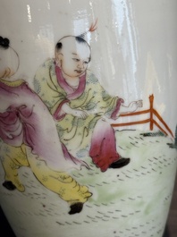 A Chinese famille rose 'playing boys' baluster vase, Hongxian mark, Republic