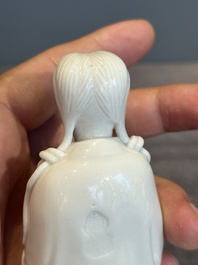 A Chinese Dehua blanc de Chine Guanyin, He Chaozong 何朝宗 mark, 19th C.