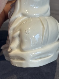 A Chinese Dehua blanc de Chine Guanyin, He Chaozong 何朝宗 mark, 19th C.