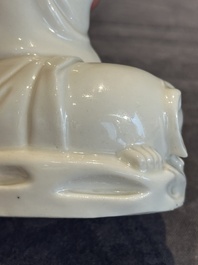 A Chinese Dehua blanc de Chine Guanyin, He Chaozong 何朝宗 mark, 19th C.