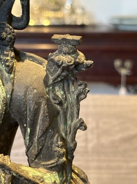 A Chinese bronze seated Bodhisattva on a lotus throne, Ming