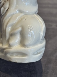A Chinese Dehua blanc de Chine Guanyin, He Chaozong 何朝宗 mark, 19th C.