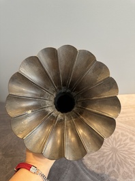 A Chinese bronze 'gu' vase with chilong, Xuande mark, late Ming/early Qing