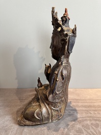 A Chinese bronze Guanyin, Ming