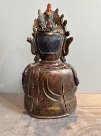 A Chinese bronze Guanyin, Ming